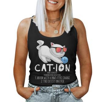 Cation Pawsitive Element Cat Chemistry Teacher Women Tank Top | Mazezy