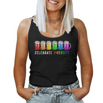 Celebrate Diversity Beer Drinking Lgbt Beer Gay Pride Month  Women Tank Top Basic Casual Daily Weekend Graphic