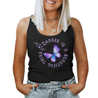 Change Is A Beautiful Thing Butterfly Positive Faith Faith Women Tank Top | Mazezy