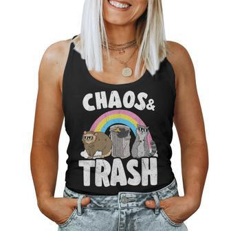 Chaos & Trash Possum Opossum Rainbow Raccoon Women Tank Top - Monsterry