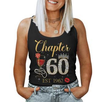 Chapter 60 Years Est 1962 60Th Birthday Red Rose Wine Crown Women Tank Top - Seseable