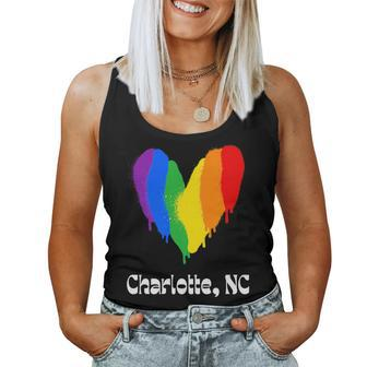 Charlotte North Carolina Lgbtq Lgbt Gay Pride Rainbow Retro Women Tank Top | Mazezy