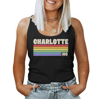 Charlotte North Carolina Pride Rainbow Flag Gay Pride Merch Women Tank Top | Mazezy