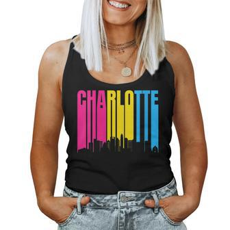 Charlotte North Carolina Skyline Pan Sexuality Pride Flag Women Tank Top | Mazezy