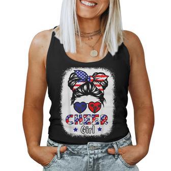 Cheer Girl American Flag Cheerleading Cheerleader Youth N Women Tank Top - Monsterry