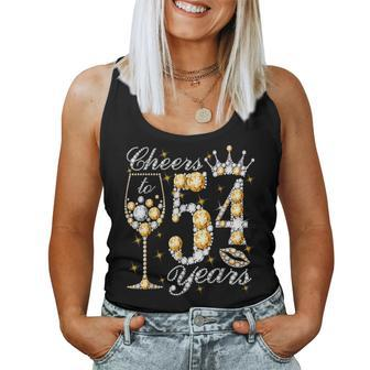 Cheers To 54 Years Old Happy 54Th Birthday Queen Drink Wine Women Tank Top | Mazezy
