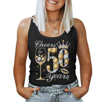 Cheers To 50 Years Old Happy 50Th Birthday Queen Drink Wine Women Tank Top Weekend Graphic - Monsterry UK