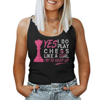 Chess Play A Girl Chessboard Club For Grand Master Women Tank Top | Mazezy