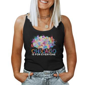 Chicago Illinois Gay Pride Rainbow Skyline Lgbtq Women Tank Top | Mazezy