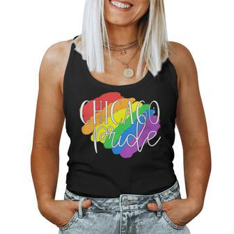 Chicago Pride Lesbian Gay Lgbtq Rainbow Flag Lesbian Women Tank Top | Mazezy CA
