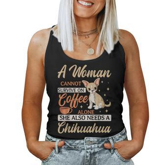 Chihuahua Coffee Lover Animal Lover Dog Owner Breeder Women Tank Top Weekend Graphic - Monsterry UK