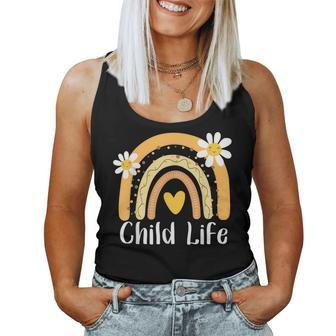 Child Life Pediatric Rainbow Hearts Flowers Retro Groovy 70S Women Tank Top Basic Casual Daily Weekend Graphic - Seseable