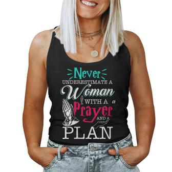 Christian Faith Never Underestimate A With Prayer Plan Women Tank Top | Mazezy