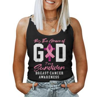 Christian By The Grace Of God I'm A Survivor Breast Cancer Women Tank Top - Thegiftio UK
