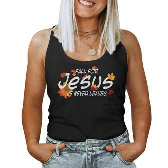 Christian Sayings Halloween Fall For Jesus Religious Halloween Women Tank Top | Mazezy