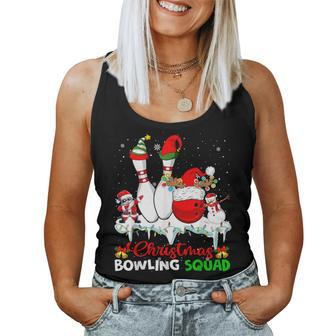 Christmas Bowling Squad Dabbing Santa Elf Bowling Tools Women Tank Top - Monsterry