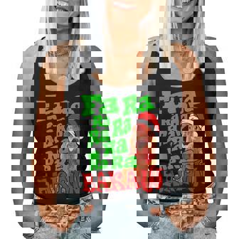Christmas Chicken Caroling Fa Ra Ra Ugly Christmas Sweater Women Tank Top | Mazezy