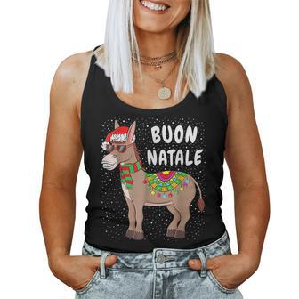 Christmas Donkey Buon Natale American Italian Xmas Women Tank Top | Mazezy