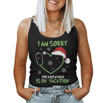 Christmas I'm Sorry The Nice Nurse Is On Vacation Nurse Women Tank Top - Thegiftio UK