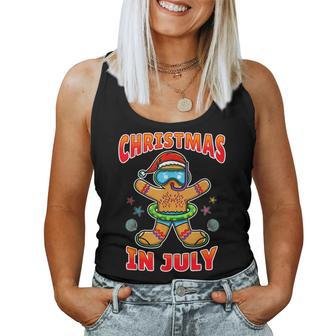 Christmas In July Gingerbread Women Tank Top Weekend Graphic - Seseable