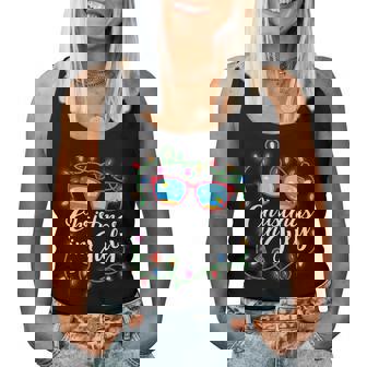 Christmas In July Sunglasses Summer Xmas Lights Celebration Women Tank Top Weekend Graphic - Seseable
