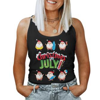 Christmas In July Summer Beach Vacation Pool Vacation Women Tank Top | Mazezy