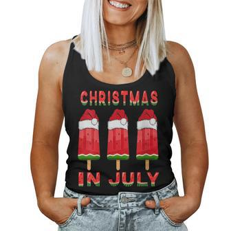 Christmas In July Watermelon Ice Pops Fun Christmas In July Women Tank Top | Mazezy