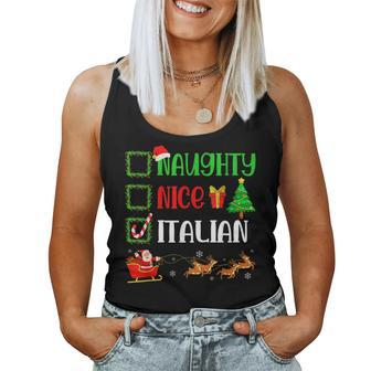 Christmas Nice Naughty Italian Xmas Holidays Women Tank Top | Mazezy