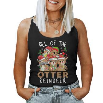 Christmas Otters All Of The Otter Reindeer For Otters Lovers Women Tank Top | Mazezy