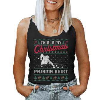 This Is My Christmas Pajama Billiard Ugly Sweater Women Tank Top - Seseable