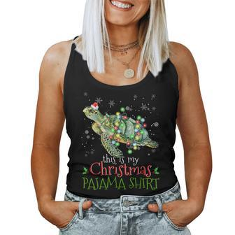 This Is My Christmas Pajama Sea Turtle Christmas Women Tank Top - Seseable