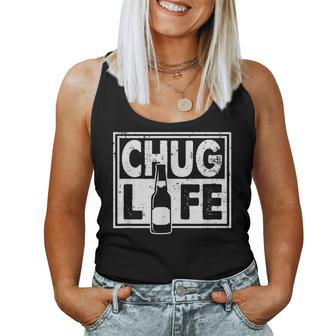 Chug Life College Beer Alcohol Drinking Games Women Tank Top | Mazezy
