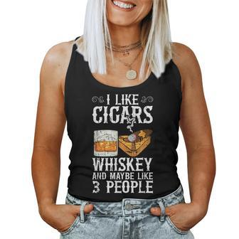 I Like Cigars Whiskey And Maybe 3 People Cigar Lounge Whiskey Women Tank Top | Mazezy CA