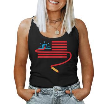 Clever American Flag Quiz Bowl Usa Women Tank Top | Mazezy