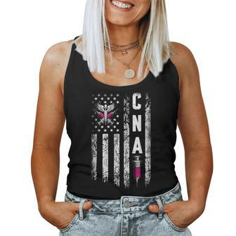 Cna - American Flag July 4Th Certified Nurse Assistant Women Tank Top Basic Casual Daily Weekend Graphic - Seseable