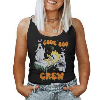 Code Boo Crew Ghost Nurse Halloween Costume Nursing Women Tank Top - Monsterry