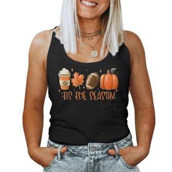 Coffee Fall Football Pumpkin And Halloween Spooky Season Women Tank Top | Mazezy