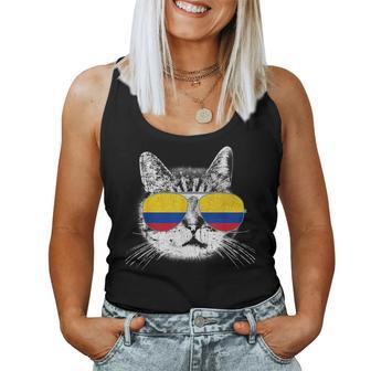 Colombia Flag Colombian Pride Cat Men Women Kids Women Tank Top | Mazezy