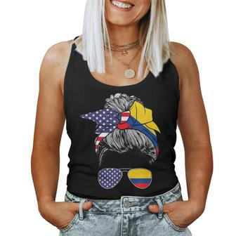 Colombian Girl Usa Heritage American Colombia Flag Women Tank Top | Mazezy