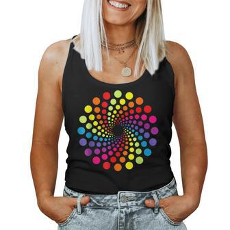 Colored Multicolor Polka Dot September 15Th Dot Day Rainbow Women Tank Top - Seseable