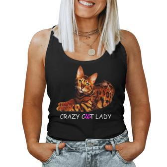 Colorful Crazy Bengal Cat Lady Kitty Kitten Lover Women Tank Top | Mazezy