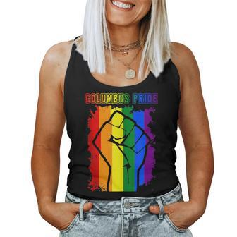 Columbus Lgbt Pride Month Lgbtq Rainbow Flag Women Tank Top | Mazezy