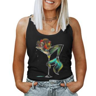 Cool Mermaid In Cocktail Glass Wine Drinker Girl Women Tank Top - Seseable
