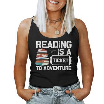 Cool Reading For Men Women Read Books Library Book Lovers Reading s Women Tank Top | Mazezy