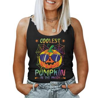 Coolest Pumpkin In The Patch Tie Dye Halloween Pumpkin Fall Halloween Pumpkin Women Tank Top | Mazezy