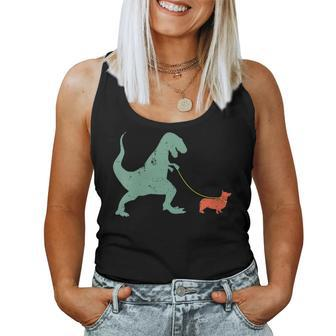 Corgi Dinosaur T-Rex Women Tank Top | Mazezy