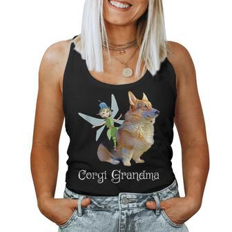 Corgi Grandma Pembroke Welsh Corgi & Fairy Retro Dog Lover Women Tank Top | Mazezy