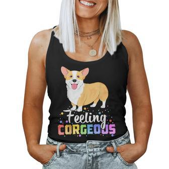 Corgi Women Kids Girls Feeling Corgeous Dog Lover Women Tank Top | Mazezy