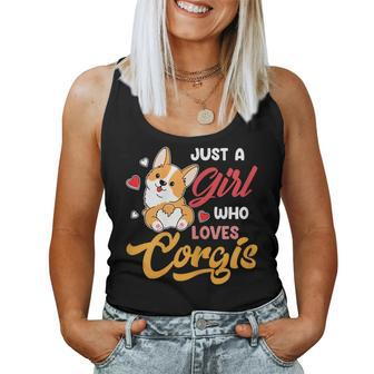 Corgi Kids Women Just A Girl Who Loves Corgis Women Tank Top | Mazezy