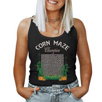 Corn Maze Champion Fall Halloween Farm Activities Halloween Women Tank Top | Mazezy